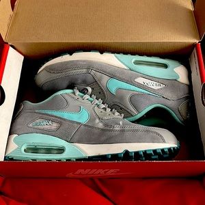 NIKE Air Max 90 Grey, white & teal